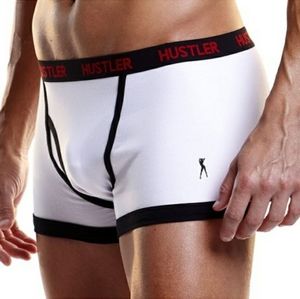 Hustler Lingerie Logo Elastic White Trunks